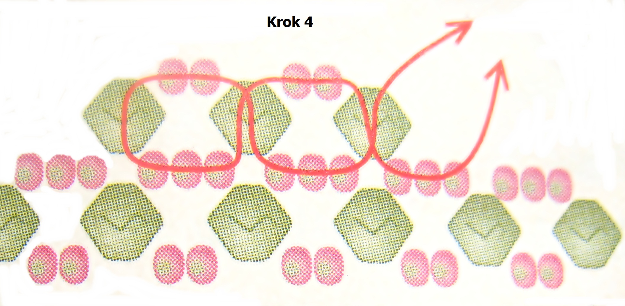 Krok 4 - obšitá Rivoli Swarovski - návod